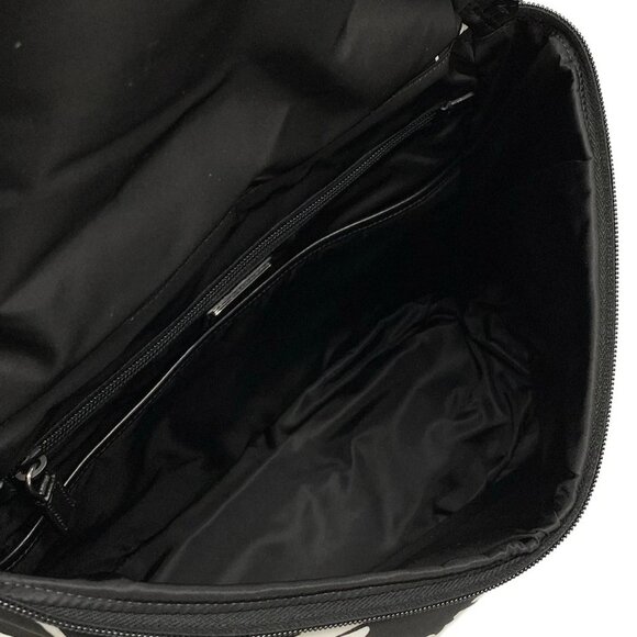 Auth PRADA - 2VZ095 Black White Tessuto Fiori (nylon) leather) Backpack - Picture 16 of 16